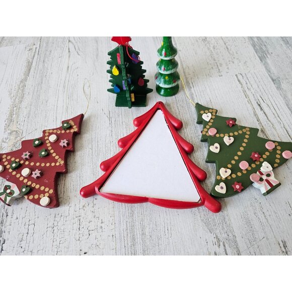 Vintage wooden‎ tree Xmas ornament lot trees - Picture 7 of 7